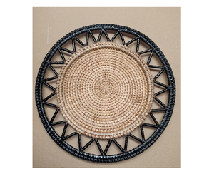 Assiette de chargeur et napperon en rotin naturel pour les fêtes, ensemble en osier tissé à la main Boho, assiette de chargeur en rotin écologique du Vietnam en gros - Product Image 1