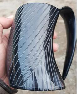 Taza para beber vikinga de cuerno de búfalo, taza de café con Base de madera pulida para cerveza, vino, café, inspirado en el antiguo cuerno indio - Product Image 6