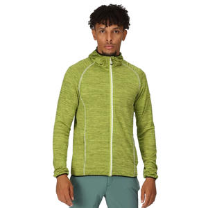 Derniers sweats à capuche à fermeture éclair avec manches raglan pour hommes vêtements de sport en polyester mélangé de couleur vert clair - Product Image 1