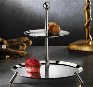 Bols modernes en métal argenté pour comptoirs de décoration intérieure/dessus de table-Bols à salade et fruits et noix - Product Image 3