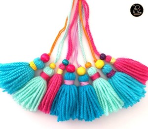 Pompon en coton fait main pour bijoux, boucles d'oreilles, sacs, porte-clés, accessoires de bricolage, vente en gros, couleurs personnalisées, OEM ODM, usine - Product Image 3