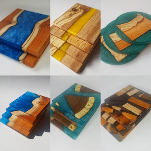 Posavasos para servir té de nuevo diseño, resina epoxi multifuncional y tapete de té de madera de acacia, vajilla de pago, utensilios de cocina para el hogar y la cocina - Product Image 3