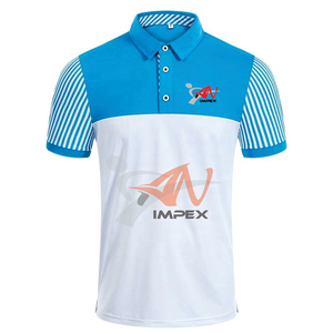 Polo personalizado de alta calidad para hombre, punto de dos colores con logotipo, camiseta Polo de tela de punto en blanco liso - Product Image 1