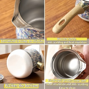 Vendita calda caffettiere turco 900ml Ss scaldino da tè di lusso con manico in legno per regalo - Product Image 6