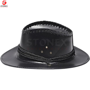 Nouveaux chapeaux en cuir de vache Cowboy personnalisés hommes en plein air tirer vers le haut chapeaux en cuir de vache plaine unisexe meilleure vente chapeaux à bas prix - Product Image 2