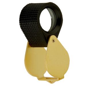 Loupe à diamant pour bijoutiers 20x dorée avec poignée en caoutchouc, qualité professionnelle, triplet avec lentille de 20,5 mm et étui en cuir de qualité supérieure - Product Image 1