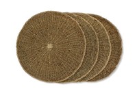 Napperons en rotin tissé à la main, tapis de table ronds naturels et écologiques pour accessoires de salle à manger en gros