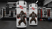 Sac de frappe lourd professionnel en cuir pour MMA, remplissage de sable 25KG, équipement de boxe robuste à suspendre POWER PUNCH avec fermeture éclair 2