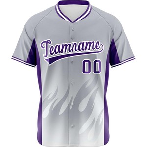 Jersey de béisbol bordado, tela de malla con botones personalizados, logotipo del equipo, camiseta de softball de sarga, uniforme de secado rápido para jóvenes y adultos - Product Image 2
