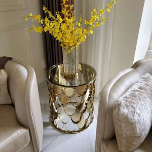 Canapé rond pliable petit thé nordique salon maison hôtel luxe blanc doré <span class=keywords><strong>table</strong></span> de nuit <span class=keywords><strong>coin</strong></span> tables d'appoint pour villa - Product Image 6