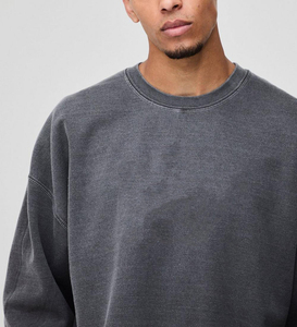 Sweat-shirt surdimensionné lavé à l'acide pour hommes de haute qualité sur mesure-Sweat-shirt chaud uni et léger pour l'hiver - Product Image 3