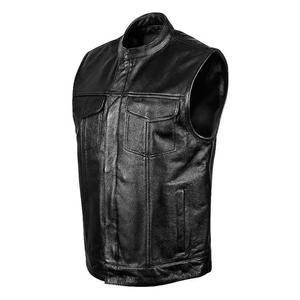 <b>Plus</b> <b>Size</b> Men's Casual Leather Vest Fashionable Cowhide <b>Waistcoat</b> Cotton Custom OEM ODM Sleeveless - Product Image 2