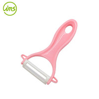 Ensemble de 3 pièces : mini couteau de cuisine en céramique, éplucheur, planche à découper rose, écologique, 15,5x20cm, couteau 13x7,6cm, éplucheur, modèle IMS