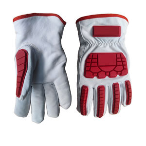 Guantes flexibles de cuero suave TPR en la parte posterior de la mano con protección contra impactos con diseño personalizado - Product Image 1