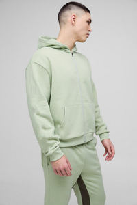 Survêtement de haute qualité 100% coton Pantalon évasé et sweat à capuche Logo personnalisé Survêtement d'hiver surdimensionné pour hommes - Product Image 3