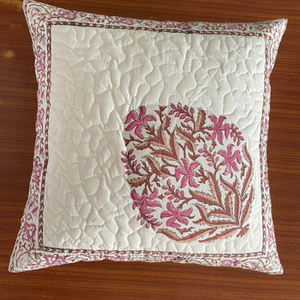 <b>Indian</b> Hand Block Print Cotton Quilted Decorative 40 X 40CM Square Cotton <b>Cushion</b> Cover - Product Image 1