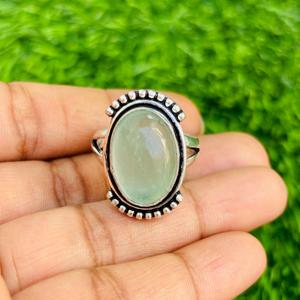Anillo ovalado de Plata de Ley 925 con piedras preciosas de fluorita originales al por mayor para mujer, joyería a precio de fábrica - Product Image 1