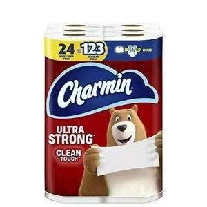 Charmin-Ultra Strong Clean Touch <b>Toilet</b> Paper 24 Family Mega Rolls & 123 Regular Rolls Equivalency Soft <b>Tissue</b> Made Bamboo Pulp - Product Image 3