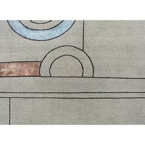 Tapis en laine et soie de bambou noué à la main Kavi gris et noir, design Théorie du Chaos, rectangulaire géométrique pour la maison et la voiture, modèle Eskn-1006 - Product Image 3