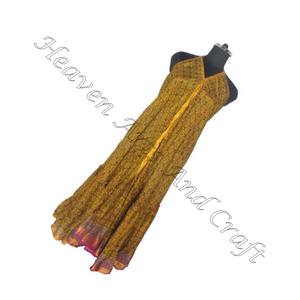 Robes indiennes en soie Vintage faites à la main, vêtements tendance d'été et de plage, robe longue pour filles, offre spéciale - Product Image 3