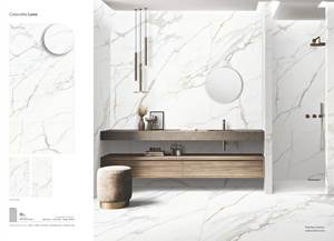 Diseño moderno 1600X3200mm 160X320cm Baldosas de porcelana brillante Versátil Durable Losa grande Ladrillo refractario Último acabado de textura - Product Image 3