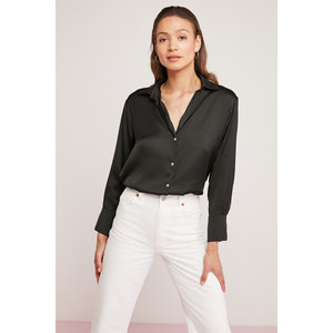 Chemise sans poches en tissu satiné pour femme ETHIQUET Yvonne, coupe classique - Product Image 3