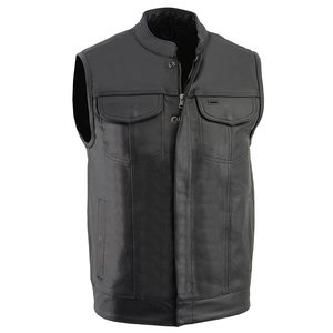 Chaleco de motorista de nuevo diseño para hombre, talla grande, tejido de lana de cuero Reversible a la moda, ropa exterior larga transpirable para invierno - Product Image 4