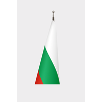 Personnalisé # 3x5 pieds #   Drapeau officiel de la Bulgarie avec mât en aluminium et logo personnalisé (options coton, nylon, plastique)