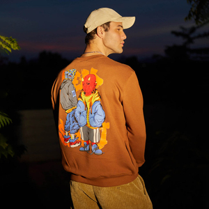 Sudadera con logo estampado en relieve Dead End Street para hombre, estilo urbano, corte holgado, cuello redondo, cálida - Product Image 4