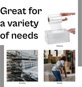 Mini Stretch <b>Wrap</b> Plastic Handle Heavy Duty 500% Stretch <b>Clear</b> High Gloss Reinforced Grade Plastic <b>Wrap</b> Industrial Strength - Product Image 4