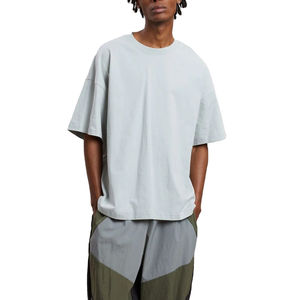 2025 T-shirt sérigraphié pour hommes personnalisé épais 230gsm 100% coton uni style de rue tissu tricoté - Product Image 1