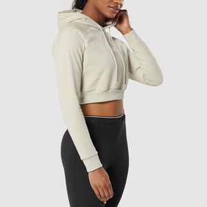 Sweat-shirt à capuche personnalisé pour femme, coupe courte, vêtements de sport pour la salle de sport, respectueux de l'environnement, manches longues, style streetwear unisexe en tricot - Product Image 5