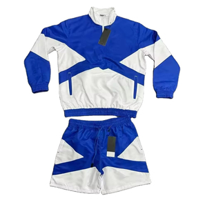 Premium quality 2025 Summer Custom Two Piece Windbreaker <b>Short</b> <b>Jacket</b> Set Men's Windbreaker Tracksuit <b>Short</b> Set custom logo - Product Image 1