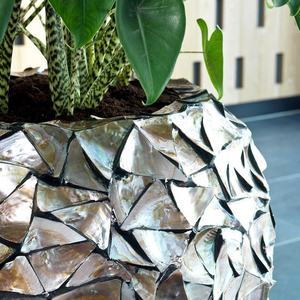 Vase de sol en nacre fait à la main, Vase en coquillage blanc, meilleure vente aux pays-bas - Product Image 2