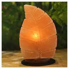 Lámpara de sal del Himalaya estilo Feng Shui ecológica barata en forma de hoja incluye cordón y bombilla artesanías naturales - Product Image 4