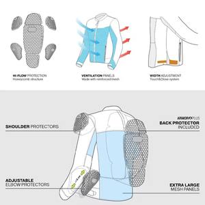 Chaqueta de Motociclismo Blindada Softshell para Hombre, Ropa Exterior Ligera y Resistente al Viento con Reflectante y Seguro Jersey de Carreras Ajustable - Product Image 3