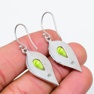 Pendientes de piedras preciosas de peridoto verde recién llegados al por mayor, joyería colgante hecha a mano de Plata de Ley 925, regalo para mujer a la moda - Product Image 4