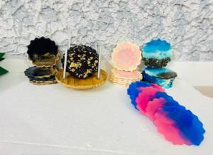 Best Quality Eco-Friendly Cute Design Round <b>Resin</b> Cup Coaster 400mm Diameter Handmade Wholesale - Product Image 5