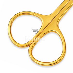 Ciseaux à cuticules de haute qualité en acier inoxydable avec manche doré, lame droite et pointe précise pour usage esthétique - Product Image 4