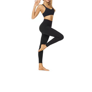 Vêtements de yoga 100% coton tissu femmes Leggings et pantalons de yoga téléchargés robe de sport - Product Image 5