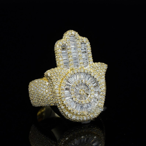 Handmade Setting Sterling Silver VVS Moissanite Diamond Hand Men's <b>Ring</b> Baguette Cut Iced Out Tone Hip Hop Luxury <b>Statement</b> <b>Ring</b> - Product Image 3