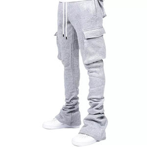 Ensemble deux pièces pantalon évasé personnalisé pour homme, tenue délavée à l'acide, survêtement délavé au soleil, ensemble jogging à capuche - Product Image 4