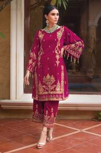 Gorgeous 2023 Indian Pakistani Stylish Heavy Embroidery Kurta Diamond Lace Sequined Decoration Including Trouser for Party Wear - Product Image 3