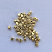 Perles en or massif 14k 18k lisses en forme de cube, 3mm 4mm, pour la création de bijoux faits main, entretoises, modèle SG18-03-17