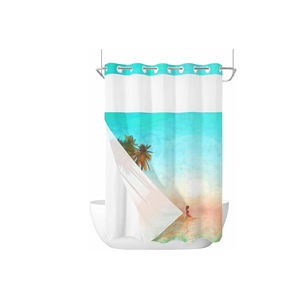 Cortinas de ducha de baño con estampado personalizado de algodón puro de diseño moderno superventas de calidad exportadora a la venta - Product Image 3