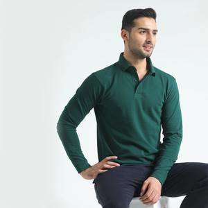 Classic High End Fashion Full <b>Sleeve</b> Men's Polo <b>T</b> <b>Shirt</b> Custom Logo Plain Knitted Cotton Golf Polo <b>Shirt</b> For Men In Stock - Product Image 2