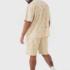 เสื้อยืดลายตัวถ่วงน้ำหนักของผู้ชายผ้าถักลายตัวอักษรผ้าคอตตอน100% เป็นมิตรกับสิ่งแวดล้อม - Product Image 3