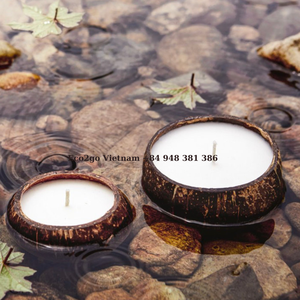 เทียนทรงกะลามะพร้าวสีขัดหรือเป็นธรรมชาติเทียนหอมกลิ่นกะลามะพร้าว Eco2go - Product Image 4