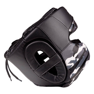 Anneau en cuir personnalisé combat tête garde boxe Kickboxing Muay Thai MMA visage protecteur couvre-chef camouflage boxe tête - Product Image 3