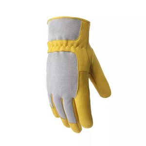 Gants de mécanicien gris jaune avec logo personnalisé, confortables, respirants, légers, gants de sécurité en cuir pour le travail - Product Image 3